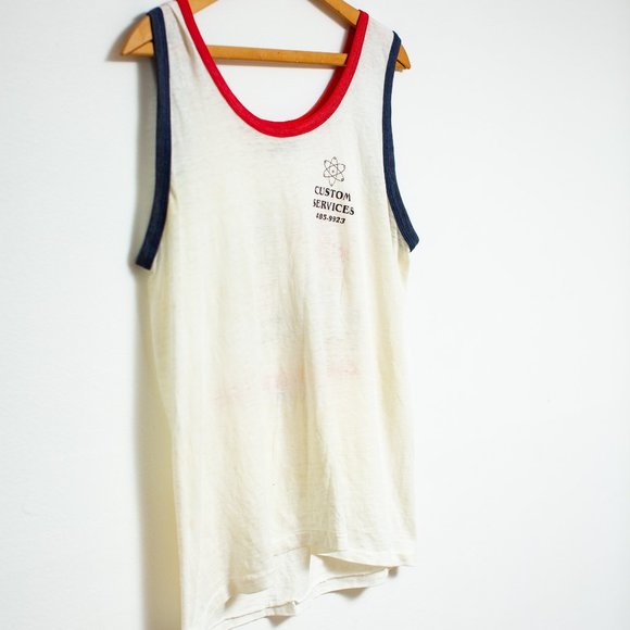 Vintage 1970's Custom Service Tank top Size L - Picture 5 of 8